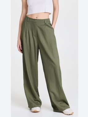 Rag and Bone Donovan Wide-Leg trouser Pants olive green